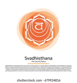 Svadhisthana. Chakra vector isolated multicolored icon - for yoga studio, banner, poster. Editable concept.