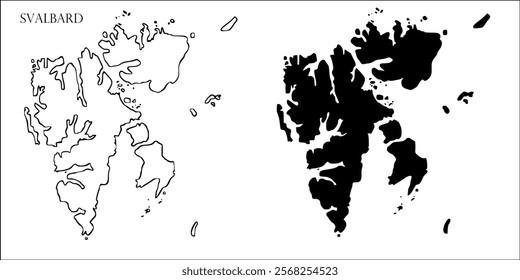 Svalbard Blank Map, Svalbard Map Outline Vector Images