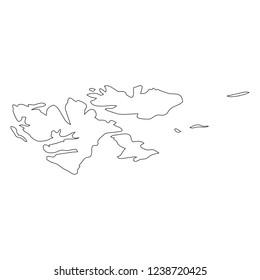 Svalbard islands - solid black outline border map of country area. Simple flat vector illustration.