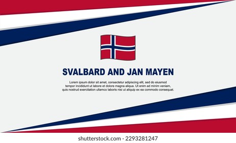 Svalbard And Jan Mayen Flag Abstract Background Design Template. Svalbard And Jan Mayen Independence Day Banner Cartoon Vector Illustration. Svalbard And Jan Mayen Design