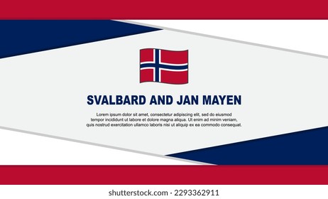 Svalbard And Jan Mayen Flag Abstract Background Design Template. Svalbard And Jan Mayen Independence Day Banner Cartoon Vector Illustration. Svalbard And Jan Mayen Vector