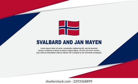Svalbard And Jan Mayen Flag Abstract Background Design Template. Svalbard And Jan Mayen Independence Day Banner Cartoon Vector Illustration. Svalbard And Jan Mayen
