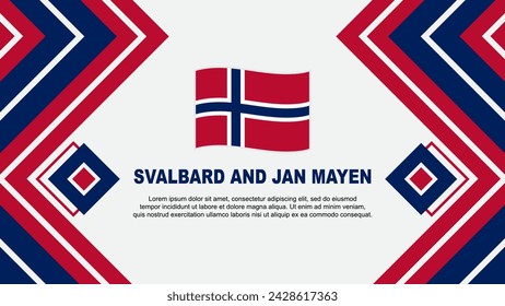 Svalbard And Jan Mayen Flag Abstract Background Design Template. Svalbard And Jan Mayen Independence Day Banner Wallpaper Vector Illustration. Design