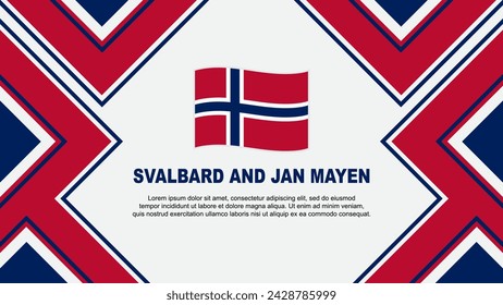 Svalbard And Jan Mayen Flag Abstract Background Design Template. Svalbard And Jan Mayen Independence Day Banner Wallpaper Vector Illustration. Vector