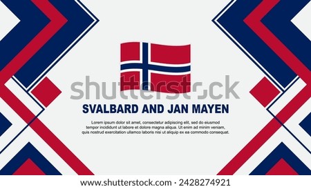 Svalbard And Jan Mayen Flag Abstract Background Design Template. Svalbard And Jan Mayen Independence Day Banner Wallpaper Vector Illustration. Banner