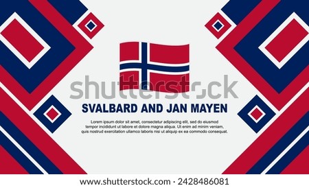 Svalbard And Jan Mayen Flag Abstract Background Design Template. Svalbard And Jan Mayen Independence Day Banner Wallpaper Vector Illustration. Cartoon