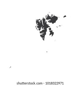 Mapa de Svalbard y Jan Mayen sobre el vector de fondo blanco, Svalbard y Jan Mayen Mapa Esquema de forma Negro sobre la ilustración del vector blanco, Mapa de ilustración en negro de alto detalle -Svalbard y Jan Mayen.