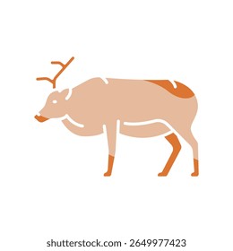 svalbard reindeer color flat icon for digital and print projects. Arctic animals. Minimal clean icons for apps and websites. Modern simple icons for UI UX and branding