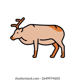 ícone da linha de cor de rena da svalbard para projetos digitais e de impressão. Animais árticos. Ícones mínimos de limpeza para aplicativos e sites. Ícones simples modernos para UI UX e branding