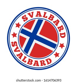 Svalbard sign. Round country logo with flag of Svalbard. Vector illustration.