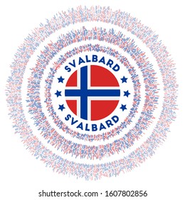 Svalbard symbol. Radiant country flag with colorful rays. Shiny sunburst with Svalbard flag. Classy vector illustration.
