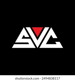 SVC triangle letter logo design with triangle shape. SVC triangle logo design monogram. SVC triangle vector logo template with red color. SVC triangular logo Simple, Elegant, and Luxurious design.