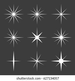 SVector set of sparkle lights stars.