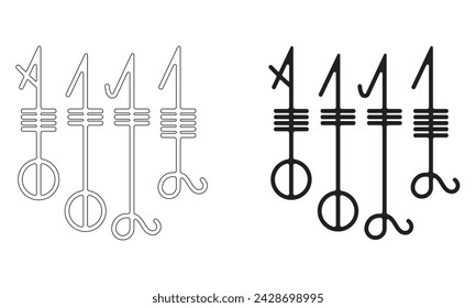 Svefnthorn Vector Illustration. Mysterious Norse Sleep Symbol. Galdrastafir Sign
