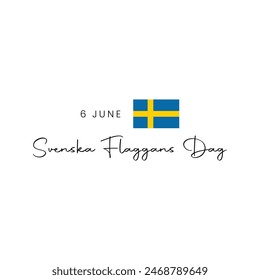  Svenska flaggans dag. Sweden National Day Vector Illustration on 6 June Celebration with Swedish Flag in Templates. Translate: Swedish Flag Day