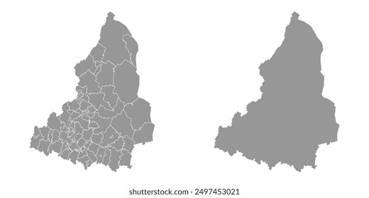 Sverdlovsk Oblast map, administrative division of Russia. Vector illustration.