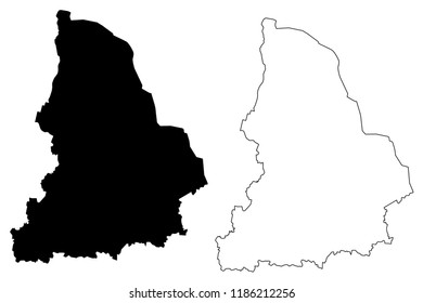 Sverdlovsk Oblast (Russia, Subjects of the Russian Federation, Oblasts of Russia) map vector illustration, scribble sketch Sverdlovsk Oblast map