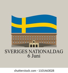 Sveriges Nationaldag (National Day of Sweden) Vector Illustration. Suitable for greeting card, poster and banner.