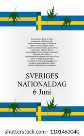 Sveriges Nationaldag (National Day of Sweden) Vector Illustration. Suitable for greeting card, poster and banner.