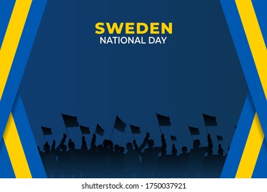 Sveriges nationaldag (Translate: Sweden National Day) is the Sweden National Day and Republic Day, which is celebrated on 6 June each year. vector illustration