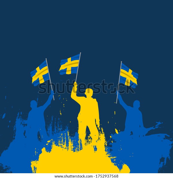 Sveriges Nationaldag Translate Sweden National Day Stock Vector Royalty Free 1752937568