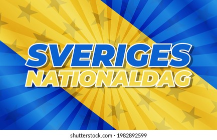 Sveriges Nationaldag. Translation- National Day of Sweden. June 6. Vector Elements National Concept. Greeting, Card Poster, Web Banner Design EPS 10.