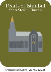 Sveti Stefan Church Vector Illustarion (Pearls of Istanbul Series)