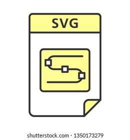 SVG file color icon. Scalable vector graphics. Image file format. Isolated vector illustration svg