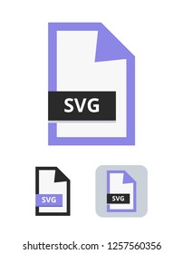 Svg file flat vector icon. Symbol of SVG XML based vector image format for web icons, interactive graphic, webdesign and animation isolated on a white background. svg