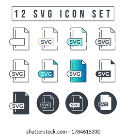 SVG File Format Icon Set. 12 SVG icon set.