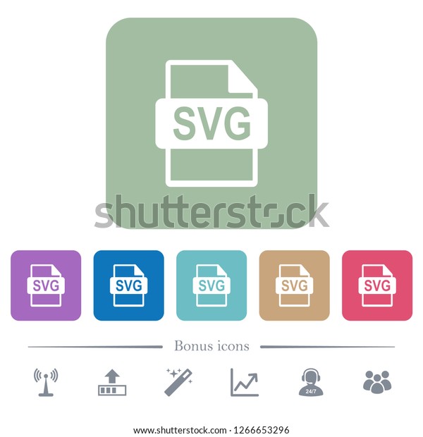 Svg File Format White Flat Icons Stock Vector Royalty Free 1266653296