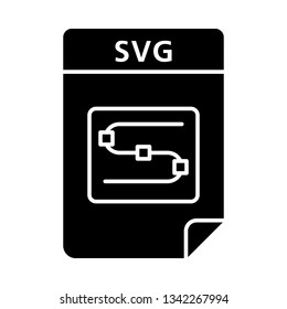 SVG file glyph icon. Scalable vector graphics. Image file format. Silhouette symbol. Negative space. Vector isolated illustration svg