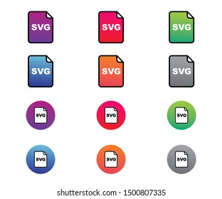  SVG file icon with 6 different gradient.  Vector Illustration