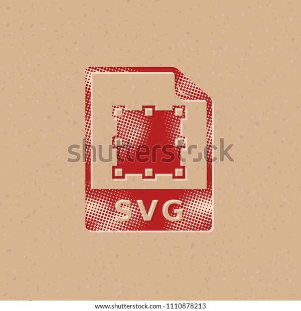 Svg File Icon Halftone Style Grunge Stock Vector Royalty Free 1110878213