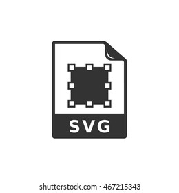 SVG file icon in single grey color. Computer software drawing scalable distribute data