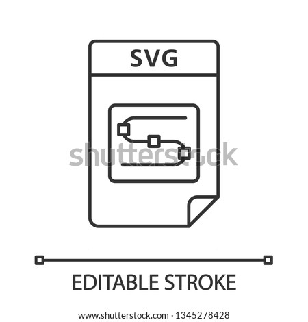 SVG file linear icon. Scalable vector graphics. Image file format. Thin line illustration. Contour symbol. Vector isolated outline drawing. Editable stroke