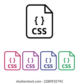 Svg,csv,css icon major programming language icons set isolated on background