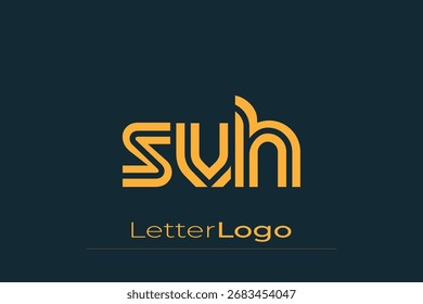 SVH Creative Unique Modern Letter Logo Design. Elegant Monogram Logo Design with Decorative Elements and Typography