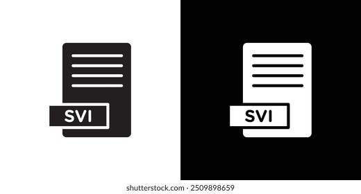 SVI File Document Icon Black line art vector logo set