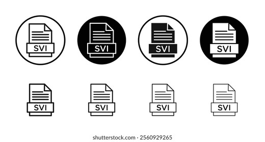 SVI File Document Icon Flat outline fill set collection
