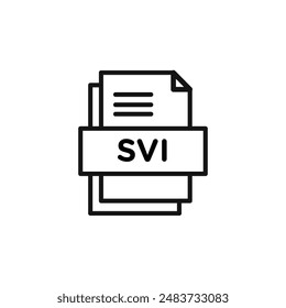 SVI File Document Icon outline collection in black