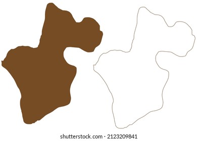 Svinoy island (Kingdom of Denmark, Faroe Islands) map vector illustration, scribble sketch Svínoy map
