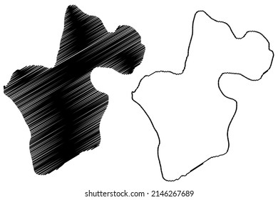Svinoy island (Kingdom of Denmark, Faroe Islands) map vector illustration, scribble sketch Svínoy map