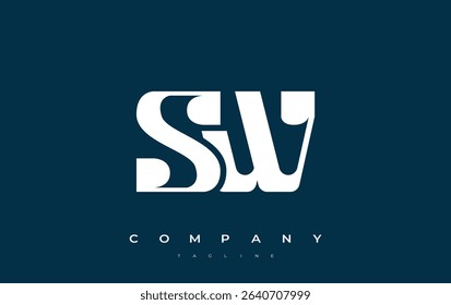 SW Abstract Geometric Logo Design. Modern and elegant logo design with simplistic typography elements, showcasing branding excellence.