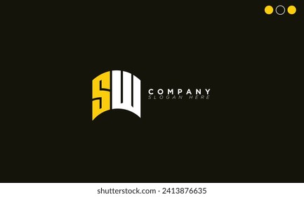 Letras alfabetas SW Iniciales logotipo de monograma WS, S y W
