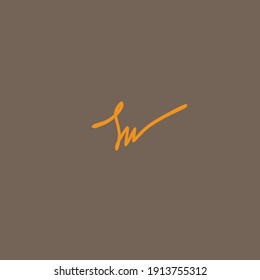 logotipo manuscrito de fondo marrón sw