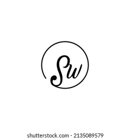 SW circle feminine concept initial logo best for beauty and fashion