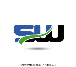 SW company linked letter logo icon
