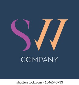 SW company logo. Monogram. Letters S and W.