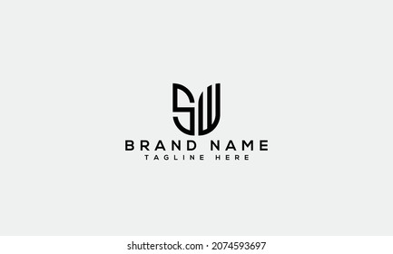 SW creative logo vector template initial modern letter icon